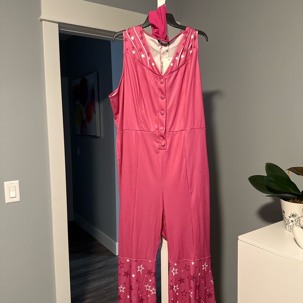 Pink Star-Patterned Jumpsuit - Picture 4 of 4